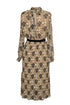 PLEATED SKIRT, LONG SLEEVES SHIRT DRESS - Barrus London